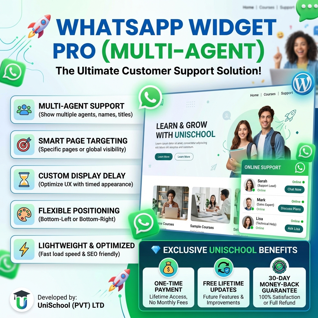 WhatsApp Widget (Multi Agent) PRO - LIFE TIME